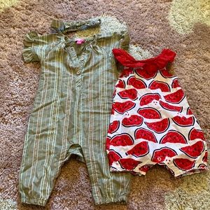 Set of two rompers size 6-9 months